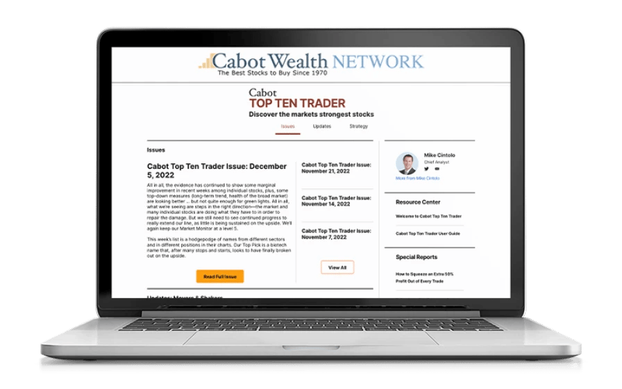 Cabot Top Ten Trader Homepage